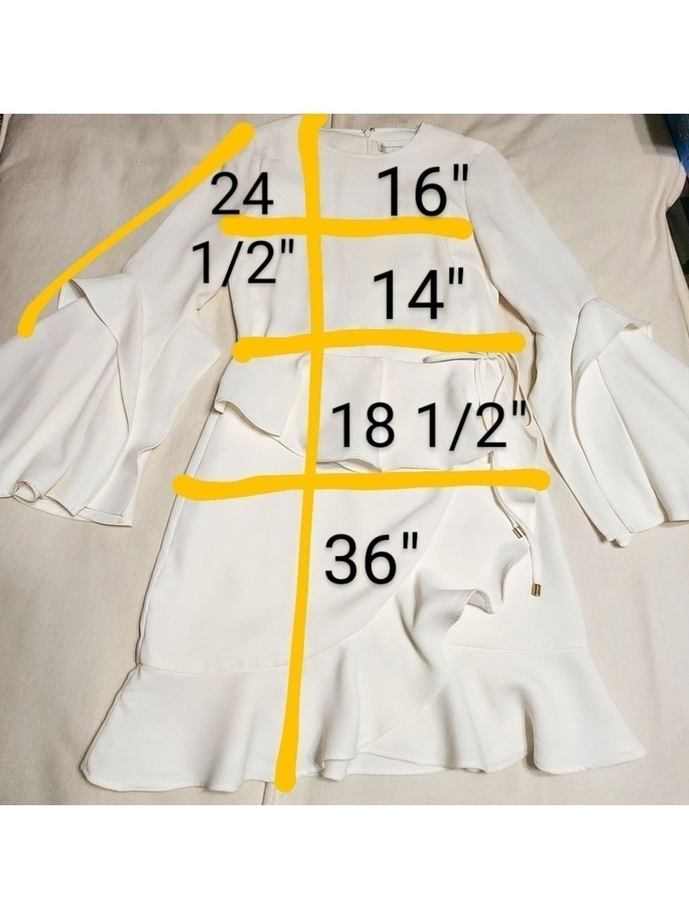 Rebecca Vallance White Mini Flare Dress US 2 - Picture 12 of 12